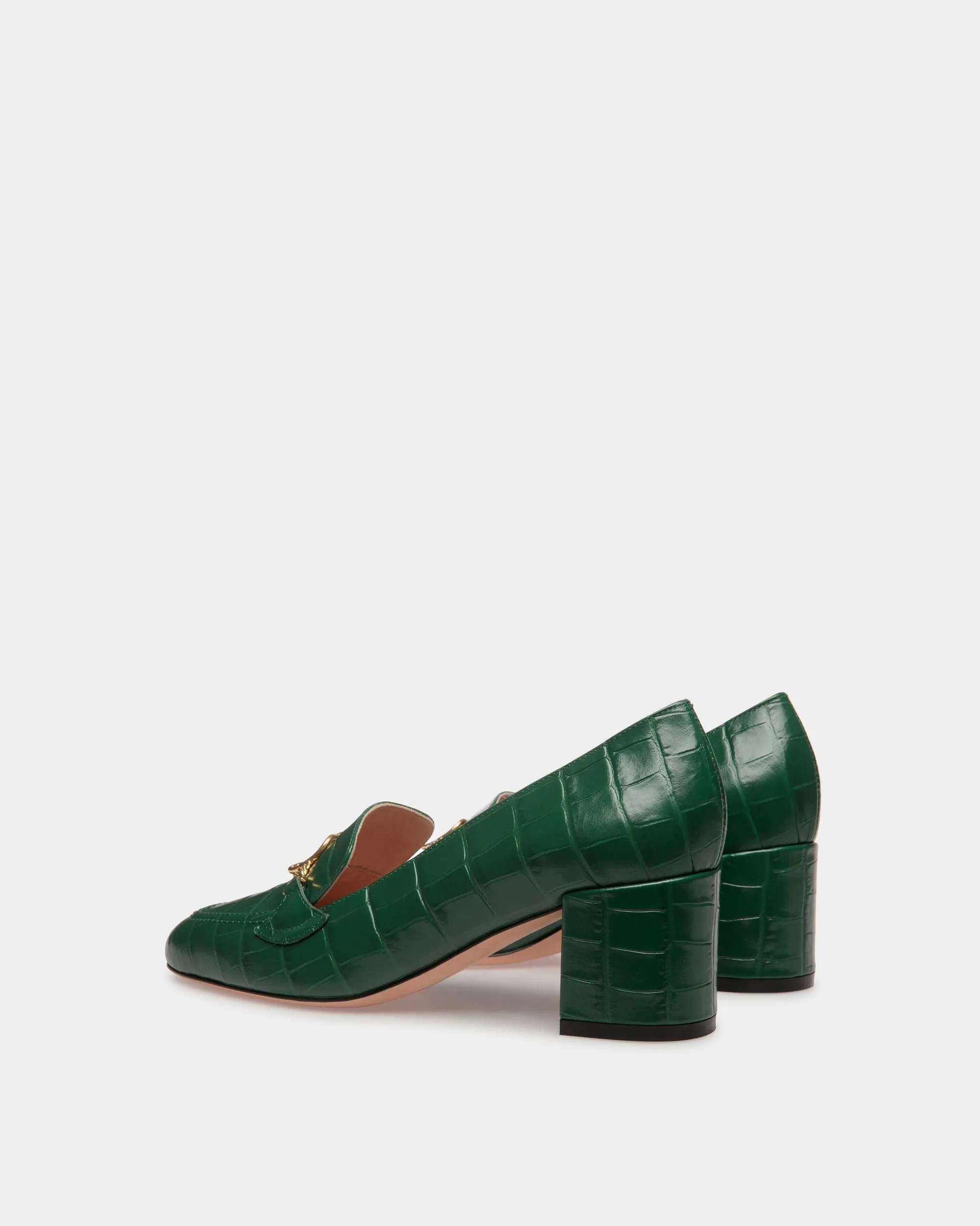 Daily Emblem Loafers In Kelly Green Leather