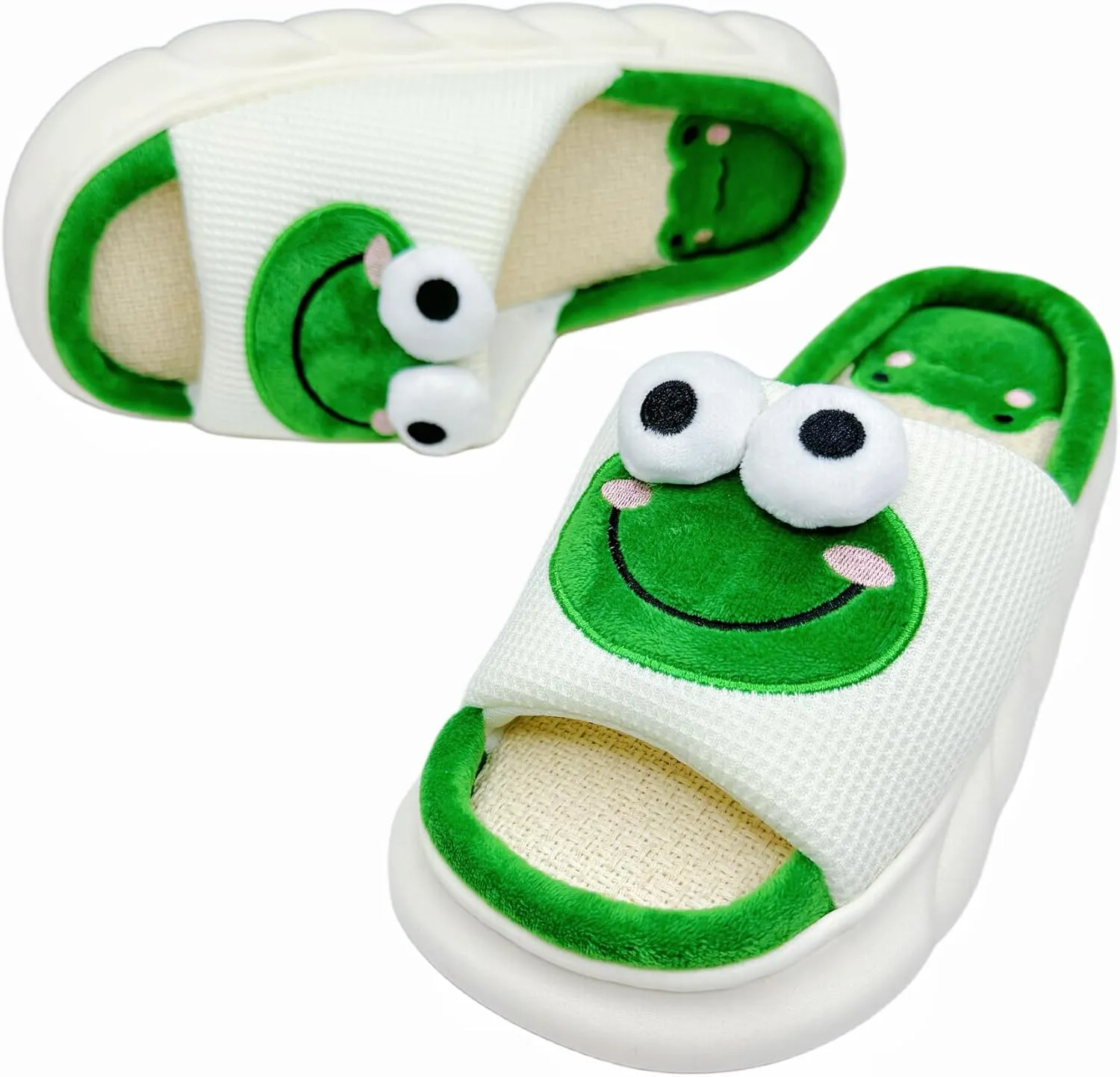 DCLTD Womens Cartoon Animal Slippers Home Linen Slippers Men's and Women's Cartoon Slides Cloud Slippers Super Soft Shoes for Boys and Girls