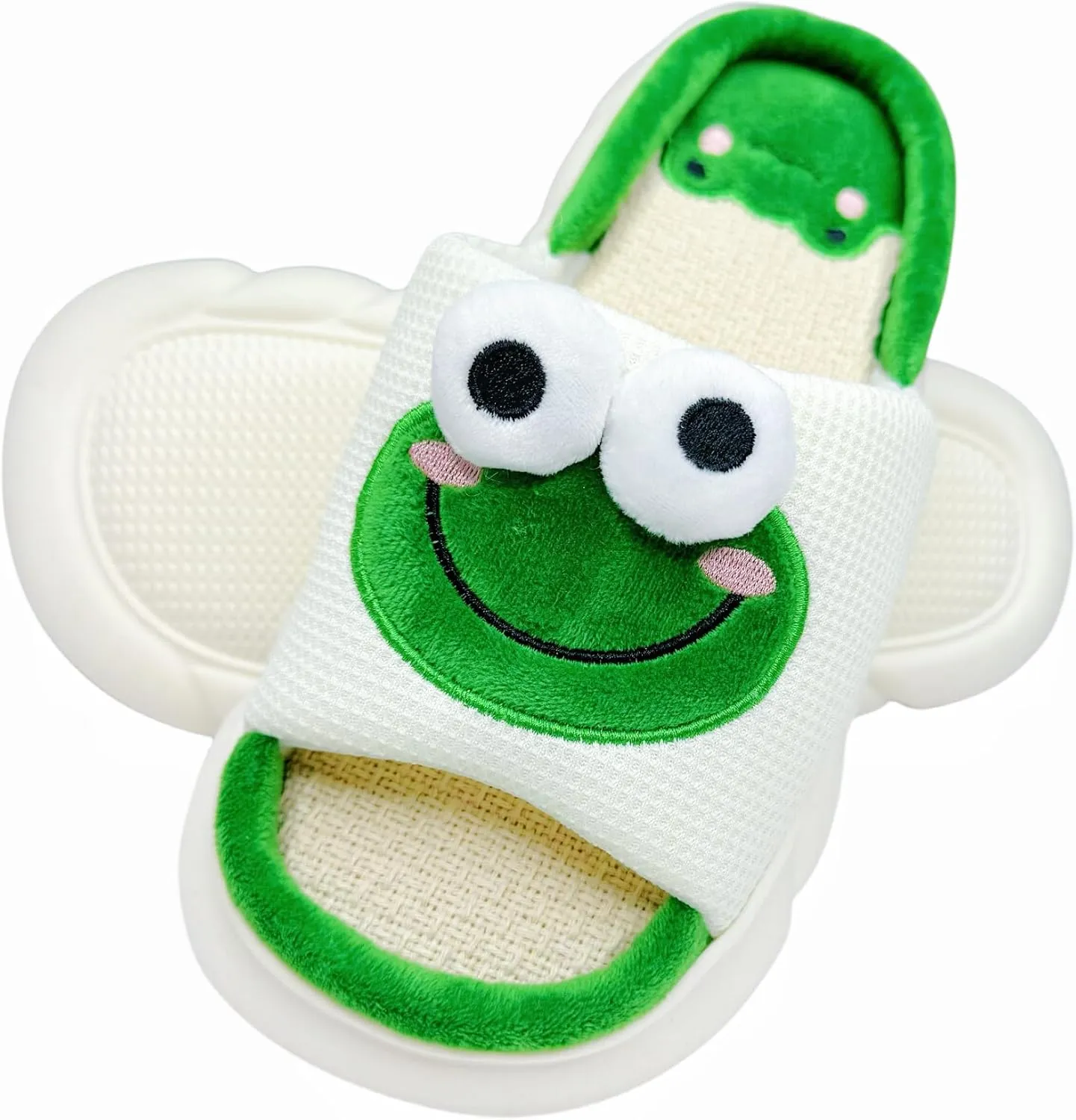 DCLTD Womens Cartoon Animal Slippers Home Linen Slippers Men's and Women's Cartoon Slides Cloud Slippers Super Soft Shoes for Boys and Girls