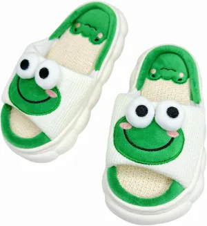 DCLTD Womens Cartoon Animal Slippers Home Linen Slippers Men's and Women's Cartoon Slides Cloud Slippers Super Soft Shoes for Boys and Girls