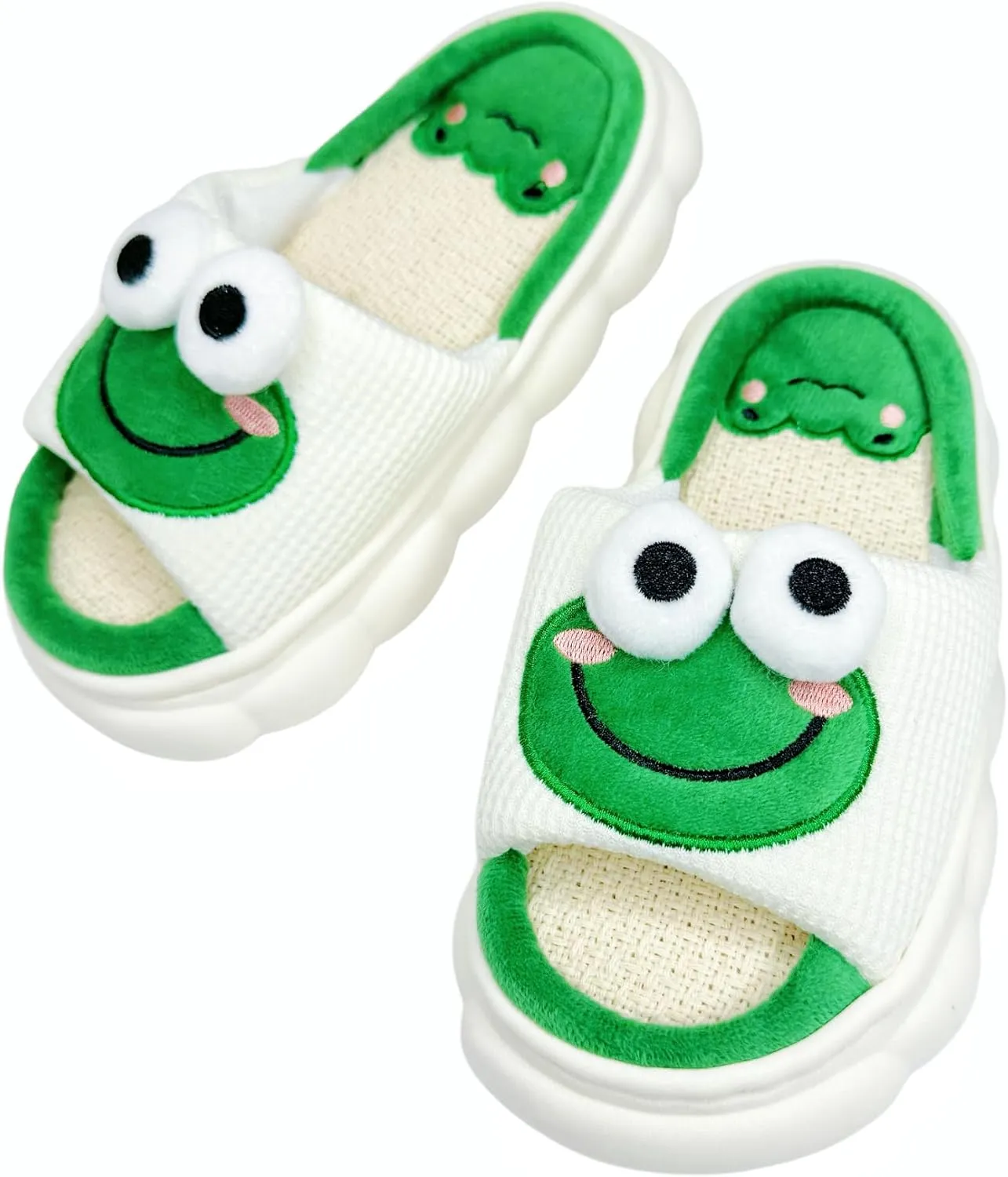 DCLTD Womens Cartoon Animal Slippers Home Linen Slippers Men's and Women's Cartoon Slides Cloud Slippers Super Soft Shoes for Boys and Girls