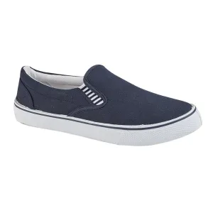 DEK Men's Canvas Slip On Deck Shoe Blue