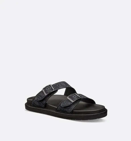 Dior Aqua Sandal • Black Dior Oblique Jacquard