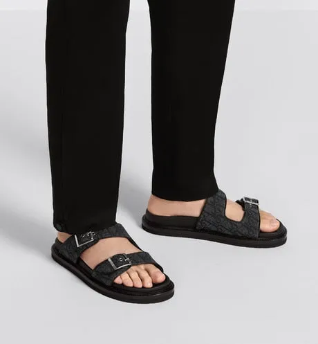 Dior Aqua Sandal • Black Dior Oblique Jacquard