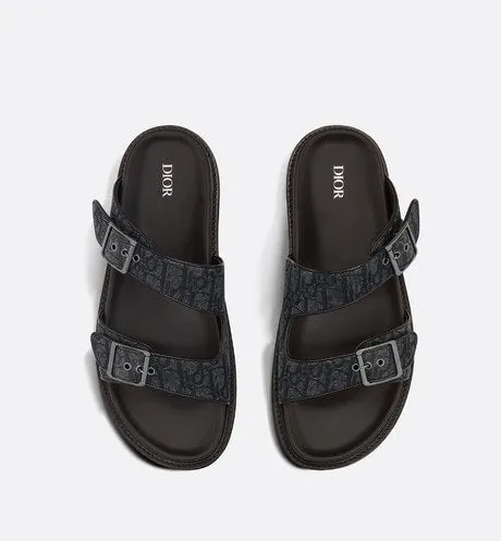 Dior Aqua Sandal • Black Dior Oblique Jacquard