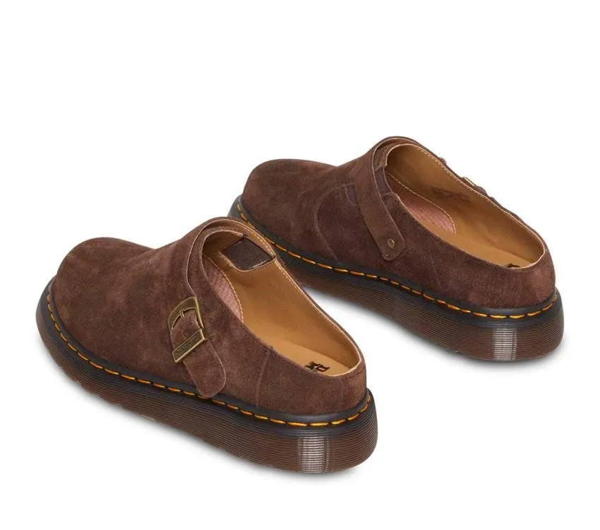 Dr Martens Isham Buckle Mule Dark Brown Desert Oasis Suede