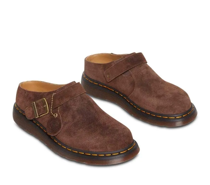 Dr Martens Isham Buckle Mule Dark Brown Desert Oasis Suede