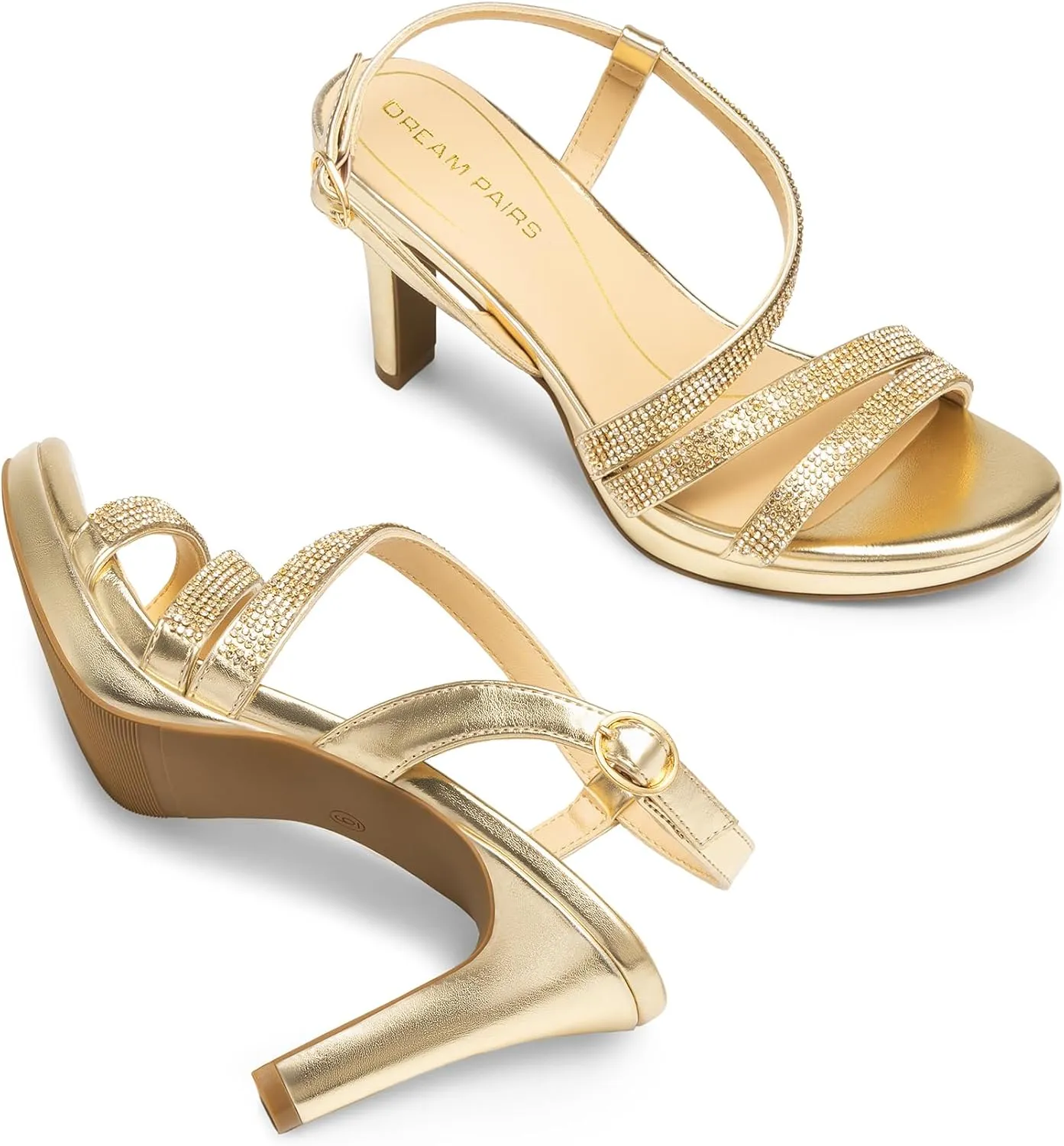 DREAM PAIRS Women's Platform Strappy Heels High Heeled Sandals Open Toe Comfortable Dressy Shoes with Adjustable Ankle Strap