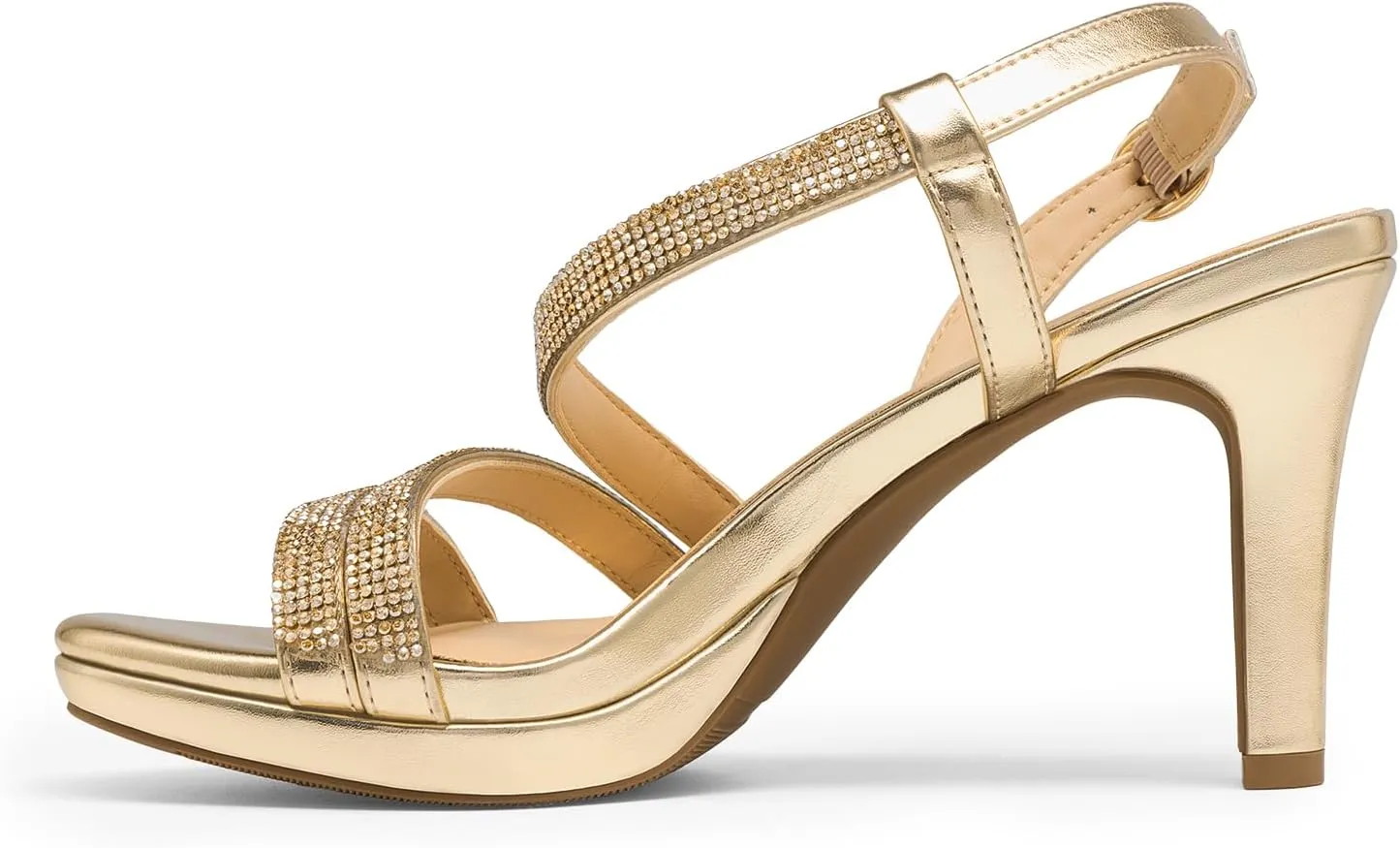 DREAM PAIRS Women's Platform Strappy Heels High Heeled Sandals Open Toe Comfortable Dressy Shoes with Adjustable Ankle Strap