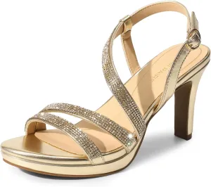 DREAM PAIRS Women's Platform Strappy Heels High Heeled Sandals Open Toe Comfortable Dressy Shoes with Adjustable Ankle Strap
