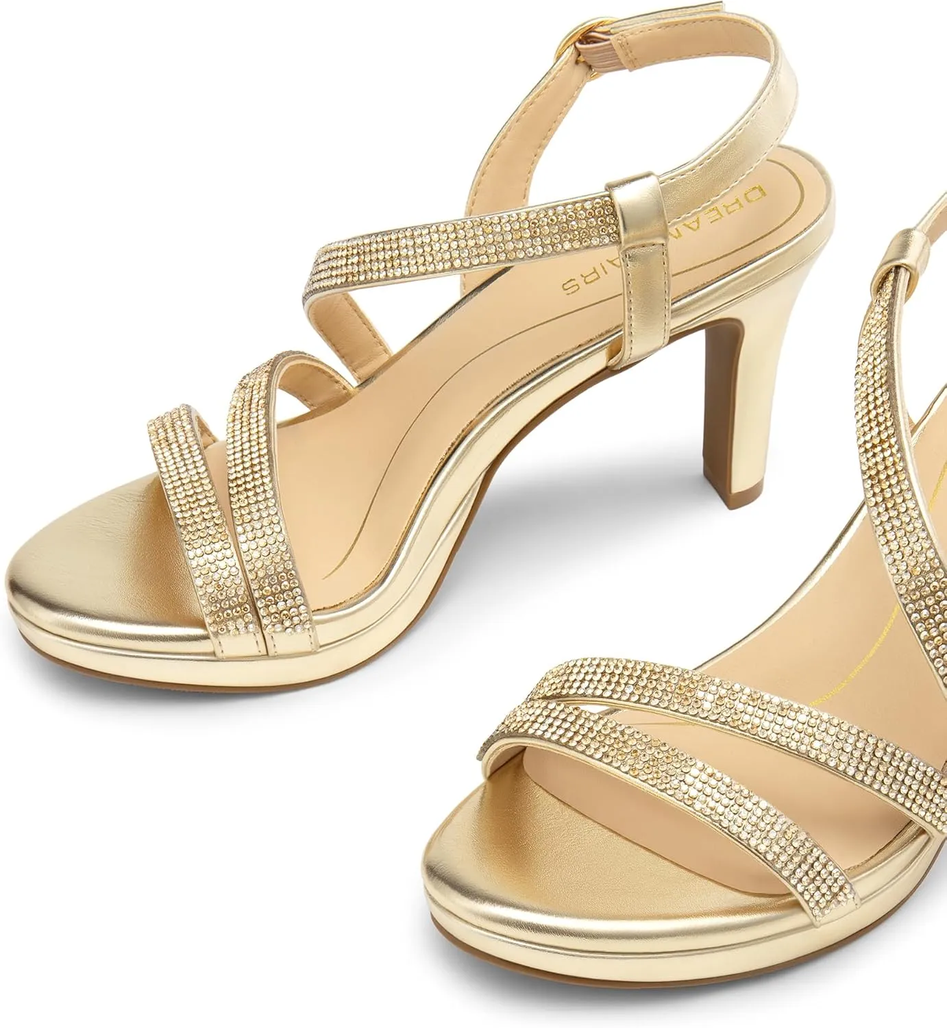 DREAM PAIRS Women's Platform Strappy Heels High Heeled Sandals Open Toe Comfortable Dressy Shoes with Adjustable Ankle Strap