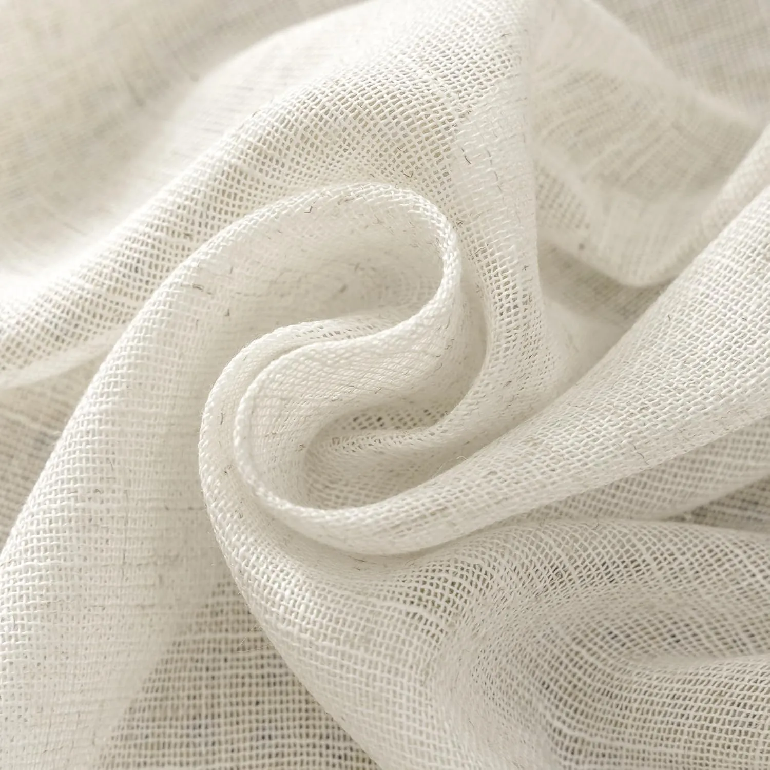 DUALIFE Cream Beige Natural Linen Semi Sheer Window Curtain 84 Inch Length Panels Drapes for Living Room Boho Neutral Rod Pocket Back Tab Long Curtains Set 2 for Farmhouse Decor Bedroom,Ivory,52 x 84