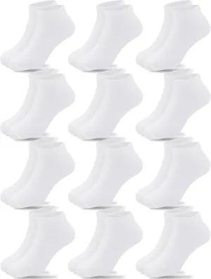 Duufin 12 Pairs Toddler Athletic Ankle Socks Kids Athletic Socks Low Cut Socks Half Cushion Toddler Socks