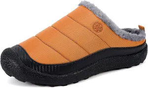Eagsouni Womens Mens House Slippers Slip on Snow Winter Warm Fully Fur Lined Slippers Indoor Outdoor Shoes
