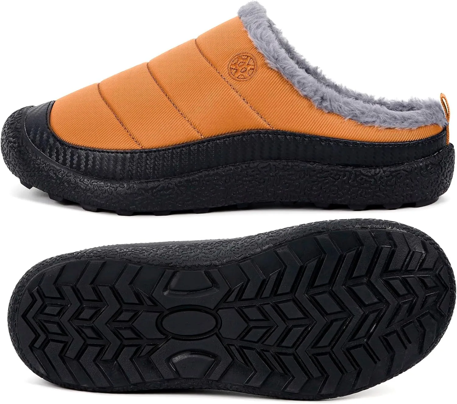Eagsouni Womens Mens House Slippers Slip on Snow Winter Warm Fully Fur Lined Slippers Indoor Outdoor Shoes