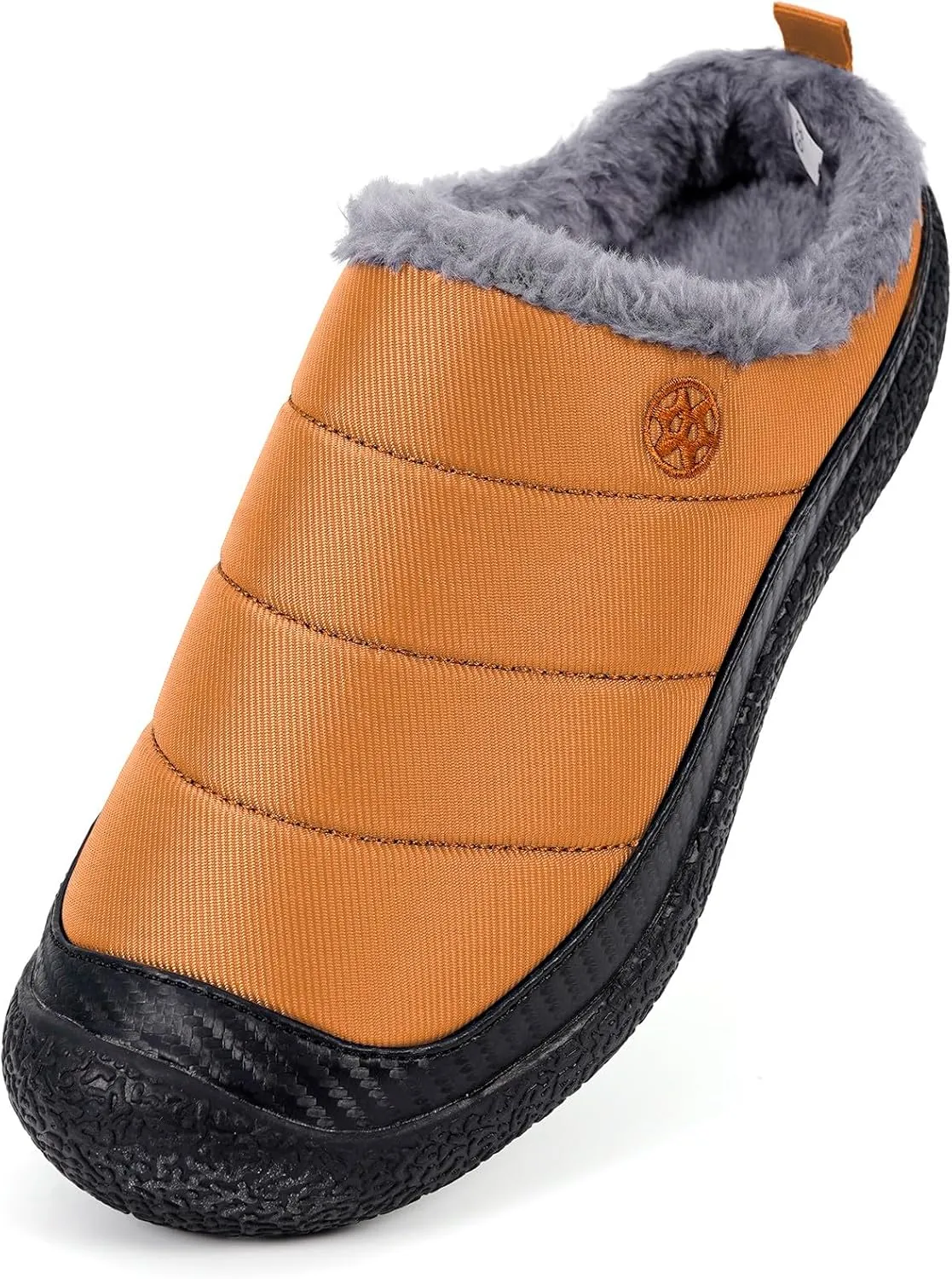 Eagsouni Womens Mens House Slippers Slip on Snow Winter Warm Fully Fur Lined Slippers Indoor Outdoor Shoes