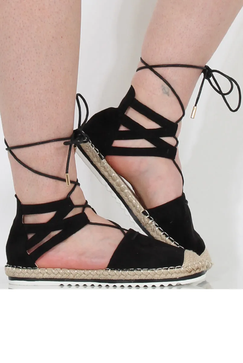 Early-bird special Up Lace Black Espadrilles Most-wanted Marisa Suede -