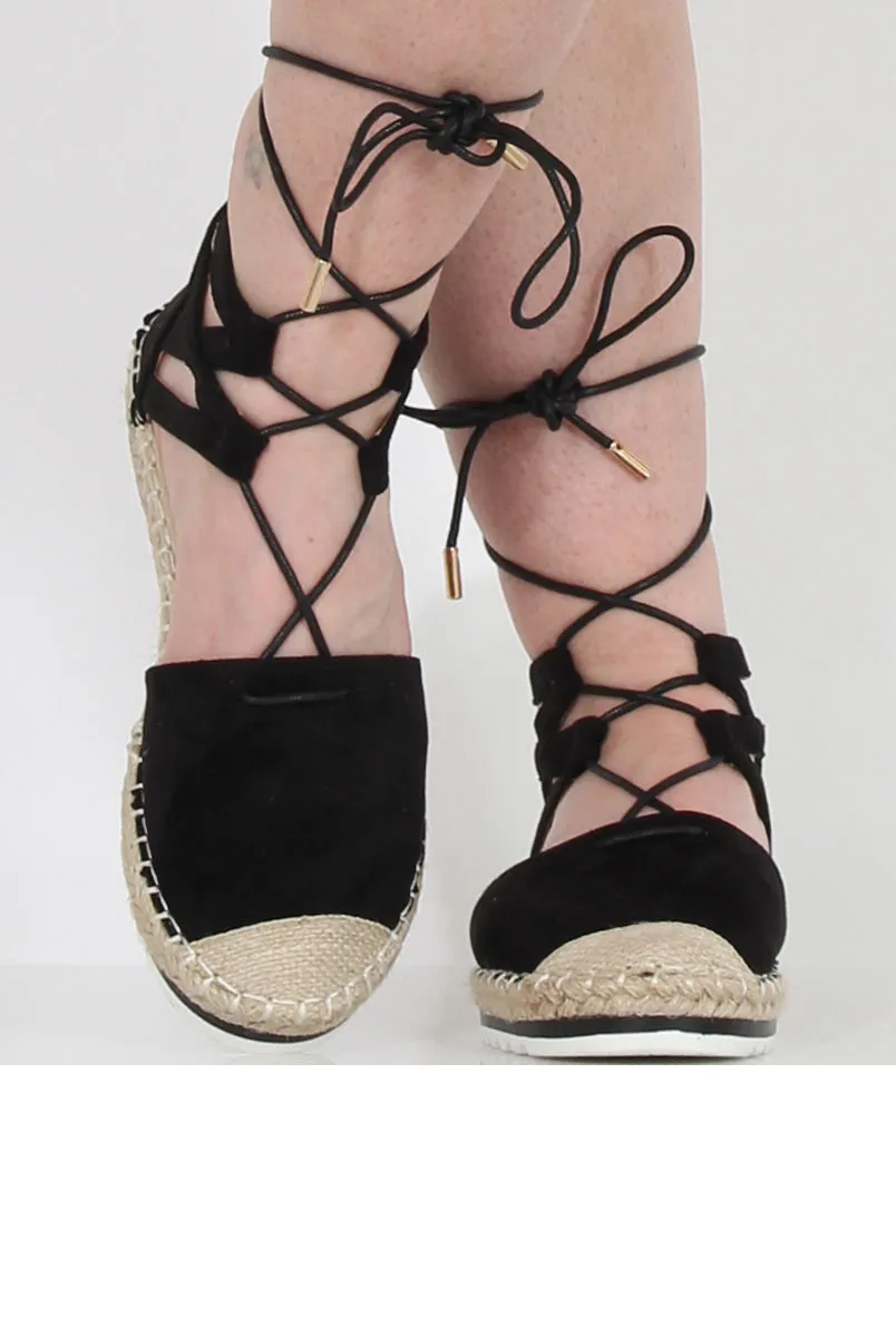 Early-bird special Up Lace Black Espadrilles Most-wanted Marisa Suede -