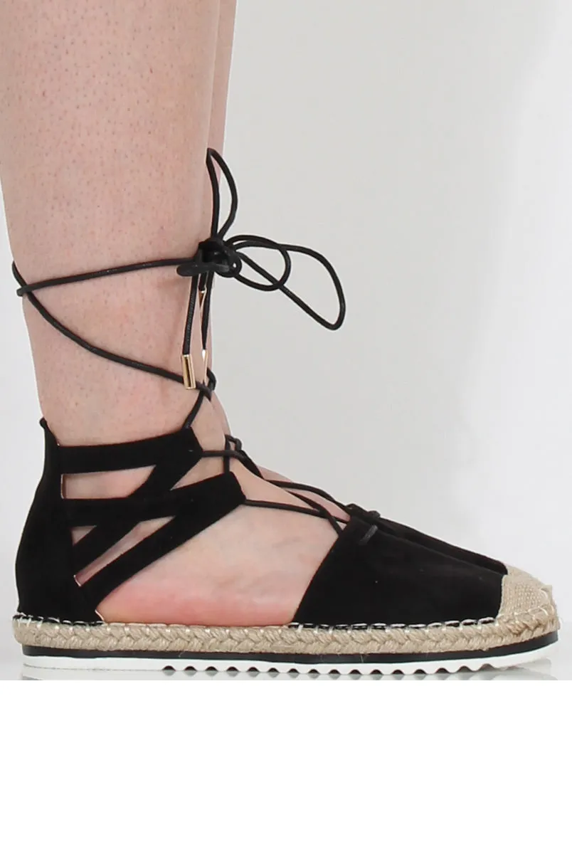 Early-bird special Up Lace Black Espadrilles Most-wanted Marisa Suede -