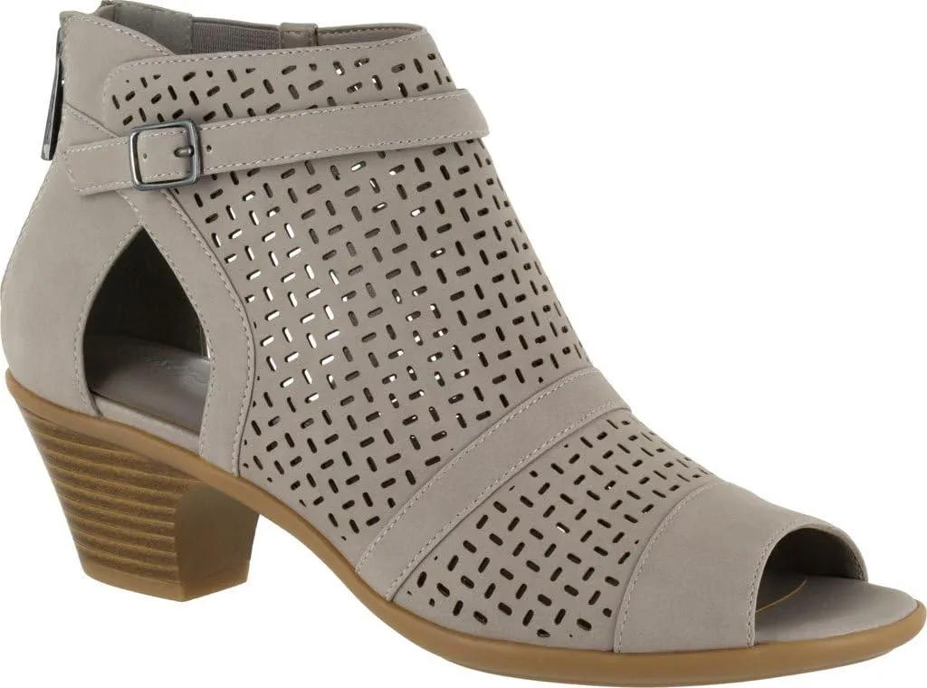 Easy Street Women's Carrigan Open Toe Bootie,Grey Synthetic,US 7 N