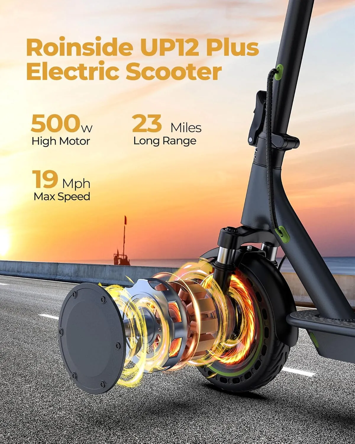Electric Scooter - 8.5"/10'' Solid Tires, 350W/500W Motor, Up to 19-22MPH and 21-24Miles Long-Range Portable Commuting Scooter for Adults with Double Braking System and App