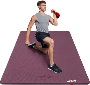 Extra Large Exercise Mat, 10'x6'/9'x6'/8'x6'/7'x5'/6'x4' (8mm/10mm) Thick Workout Mat for Home Gym Flooring, Garage, Shoe-Friendly, High-Density, MMA, HIIT, Weight Lifting, Cardio&Strength