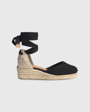 Extra Low Carina Espadrille in Black Canvas