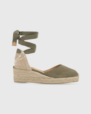 Extra Low Carina Espadrille in Olive Canvas