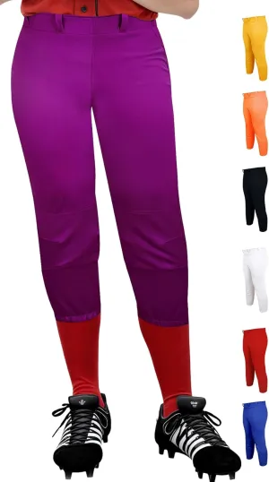 Exxact Sports Girls Softball Pants Knicker/Yoga Style Knee Length, 4-Way Stretch Low Rise Youth Softball Pants for Girls