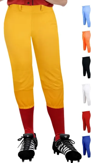 Exxact Sports Girls Softball Pants Knicker/Yoga Style Knee Length, 4-Way Stretch Low Rise Youth Softball Pants for Girls