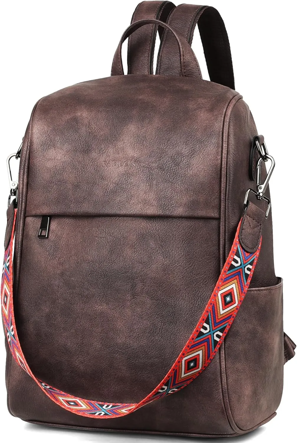 FADEON Leather Backpack Purse for Women Designer Travel Backpack Purses PU Fashion Ladies Shoulder Bag with Tassel