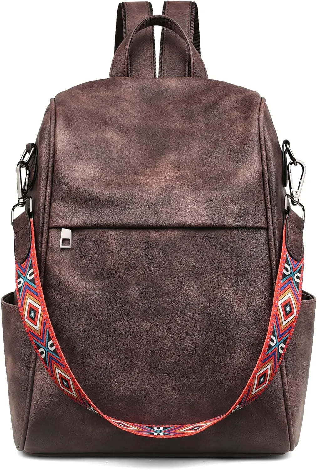 FADEON Leather Backpack Purse for Women Designer Travel Backpack Purses PU Fashion Ladies Shoulder Bag with Tassel