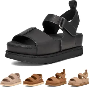 Fashion Suede Platform Sandals for Women's Casual Adjustable Indoor Non Slip Comfortable Outdoor Women's Mules & Clogs