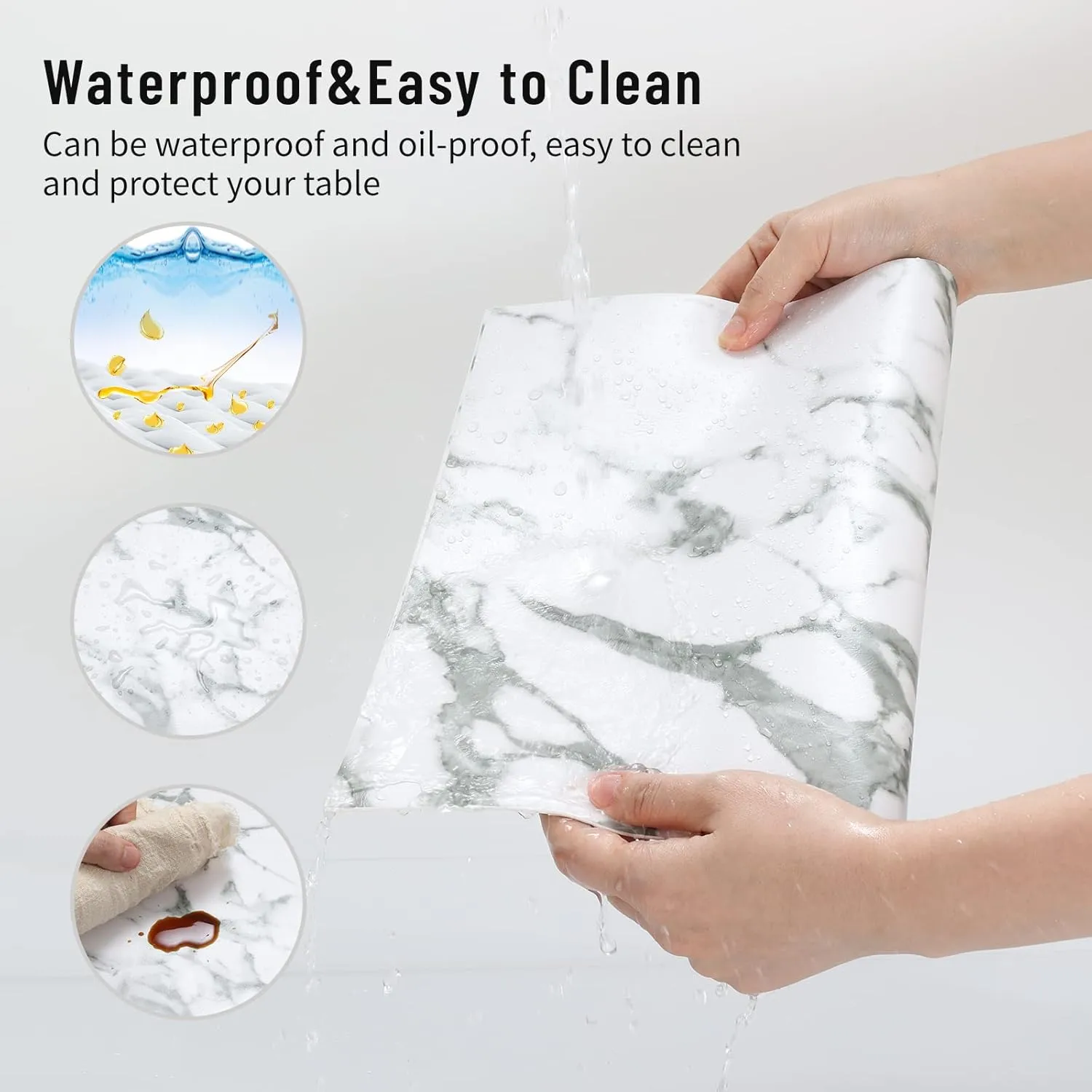 Faux Leather Placemats Set of 6,Heat Resistant Placemats for Dining Table, Easy Clean Non-Slip Place Mats, Waterproof Stain Resistant Wipeable Washable PU Table Mats, (Marble)