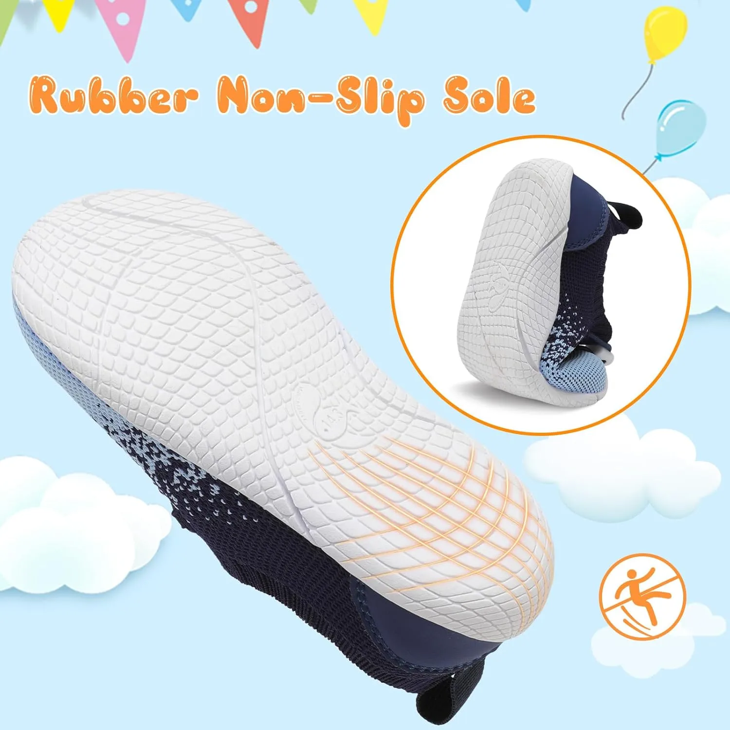 FEETCITY Baby Shoes Boys Girls First Walking Shoes Infant Sneakers Crib Shoes Breathable Lightweight Slip On Shoes