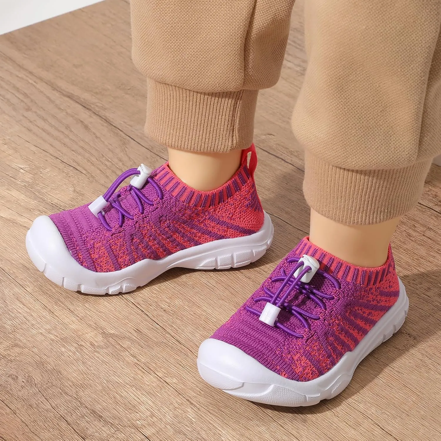 FEETCITY Toddler Slip On Shoes Boys Girls Wide Toddler Tennis Shoes Sports Walking Sneakers