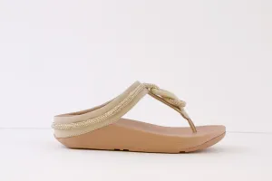 FITFLOP - FINO CRYSTAL TOE-POST MULE - GOLD