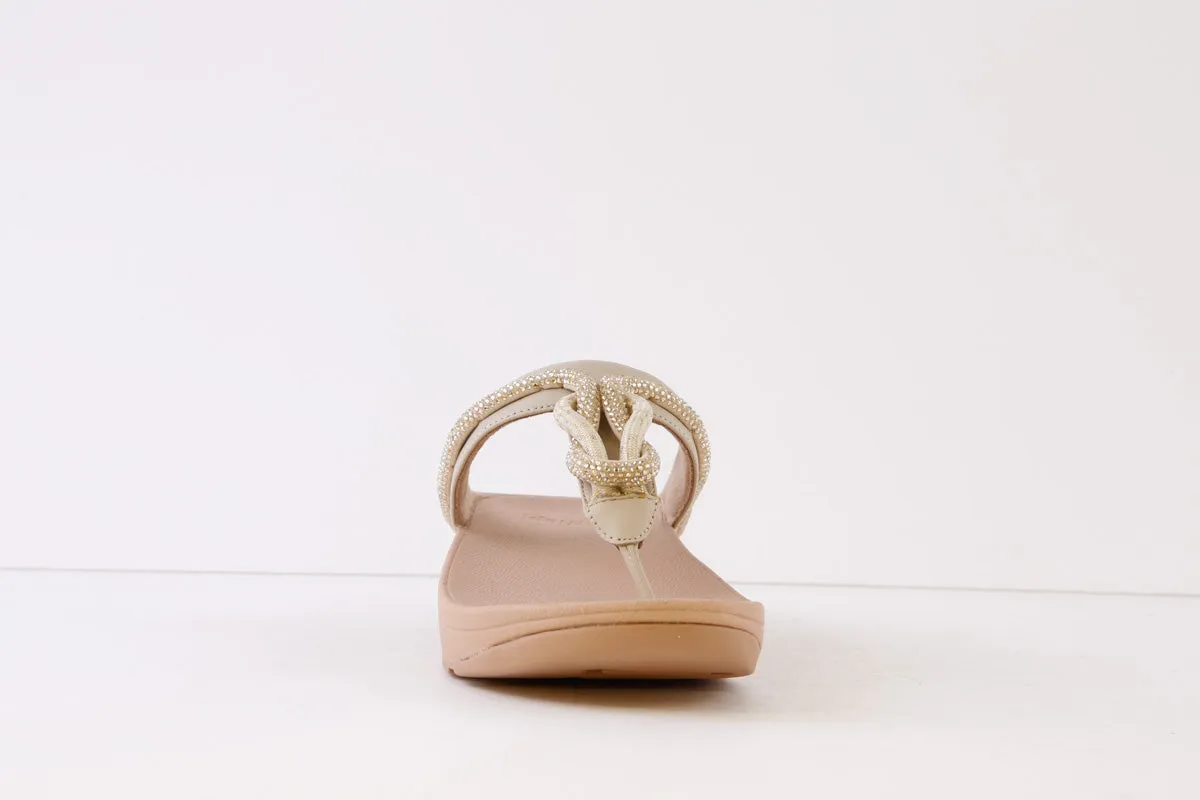 FITFLOP - FINO CRYSTAL TOE-POST MULE - GOLD