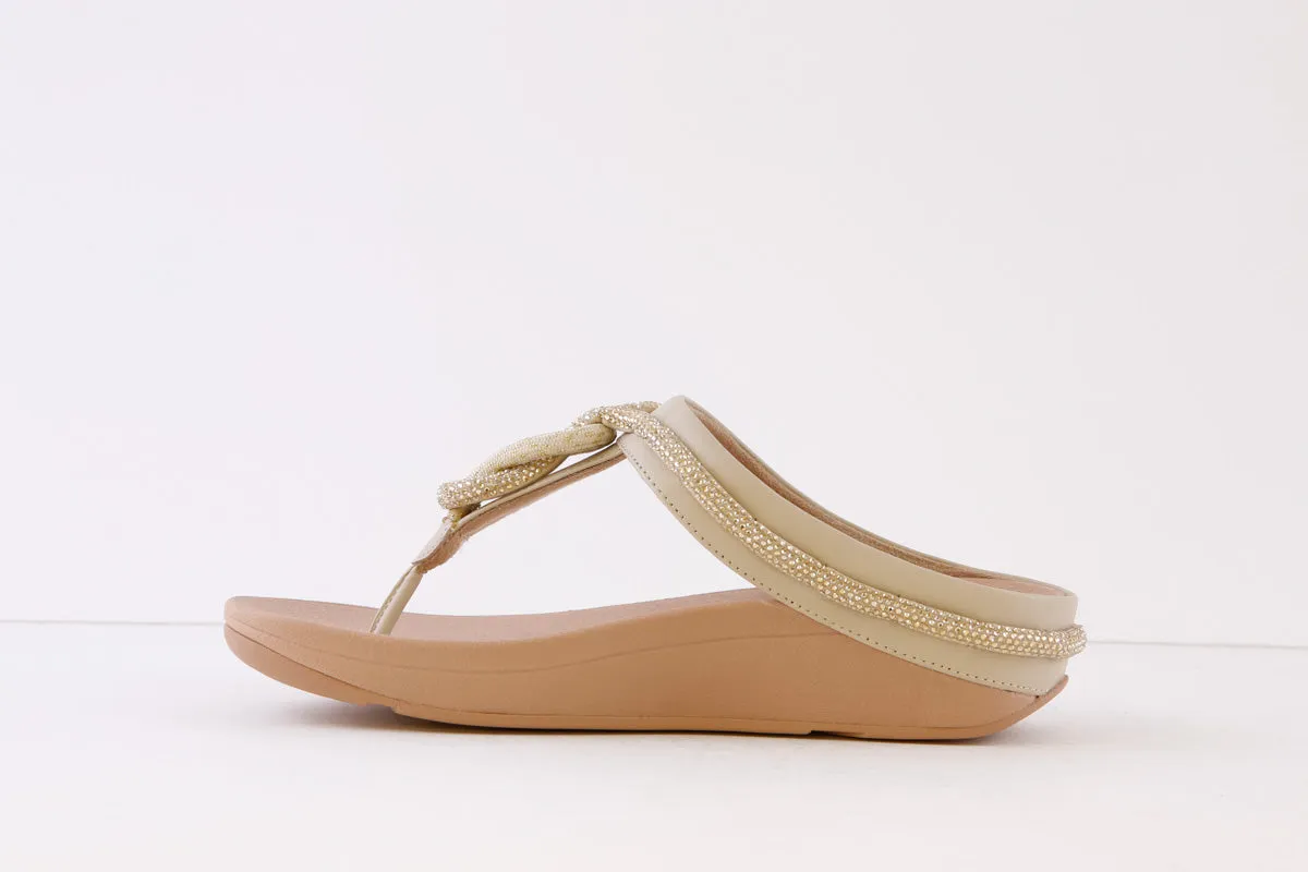 FITFLOP - FINO CRYSTAL TOE-POST MULE - GOLD