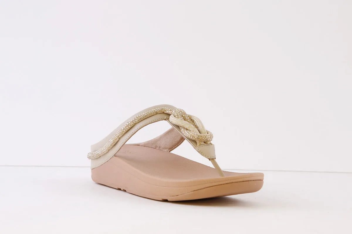 FITFLOP - FINO CRYSTAL TOE-POST MULE - GOLD