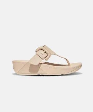 FitFlop Lulu Covered Buckle Raw Edge Leather Toe Thong