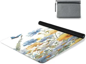 Flower Butterfly Yoga Mat Tear Resistance & Thick Gym Fitness Mat,Non Slip Natural Rubber Yoga Mat for Yoga, Pilates & Floor Workouts