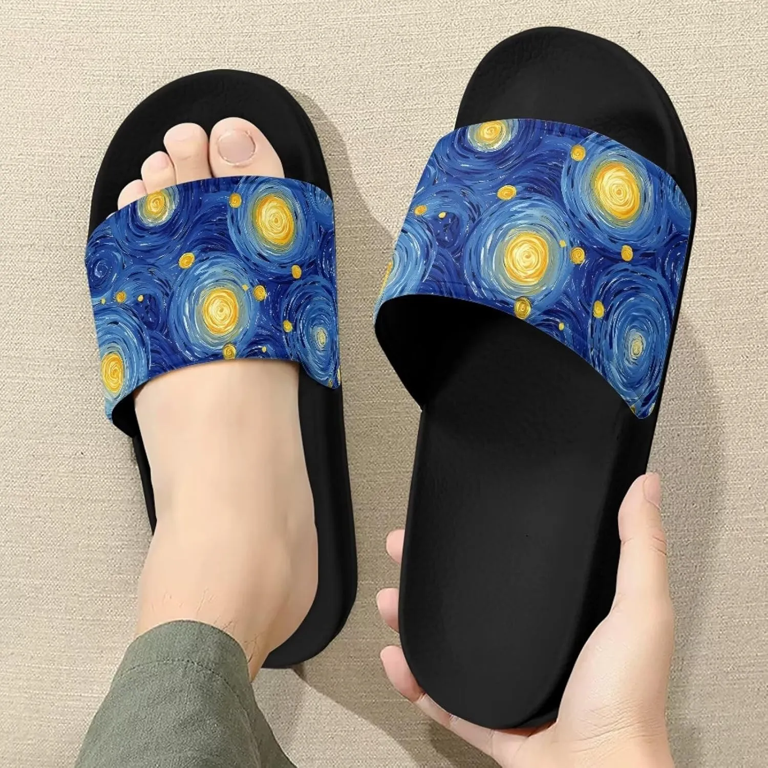 Footwear for Womens Open Toe Athletic Sandals Anti-Slip Sole Slide Sandals Pillow House Flat Shoes Comfoy