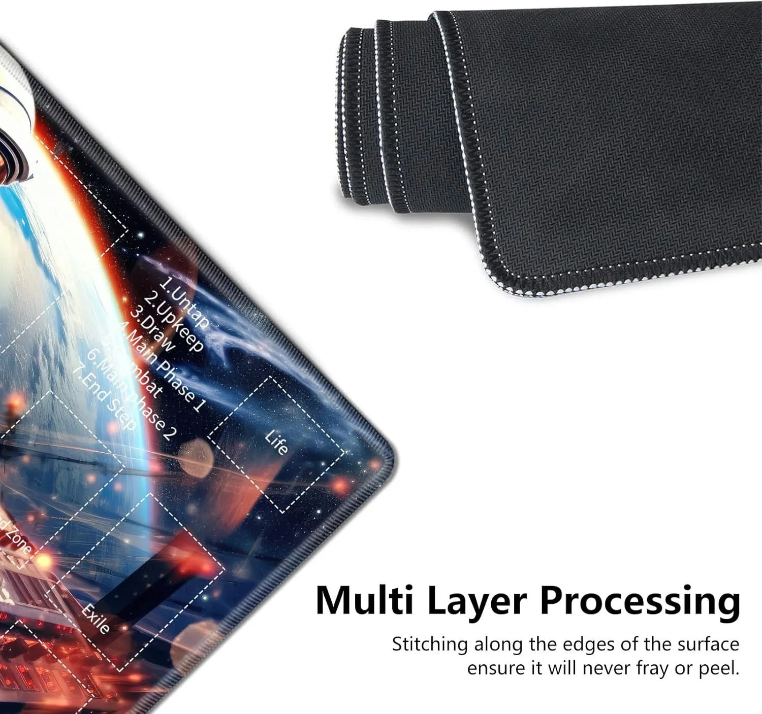 for MTG Playmat,Card Playmat Stitched with Magic Zone for MTG Card Game Playing,(35.5x19.7 in) Card Playmats Smooth Cloth Surface Non-Slip Silicone Bottom Battle Game Mat-Music Piano Key