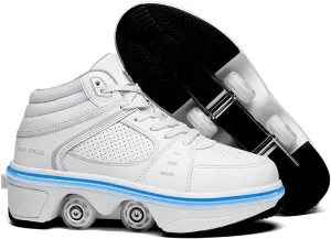 Four-Wheel 2-in-1 Roller Skate Shoes Unisex Skates Detachable Kids Sneakers with Wheels