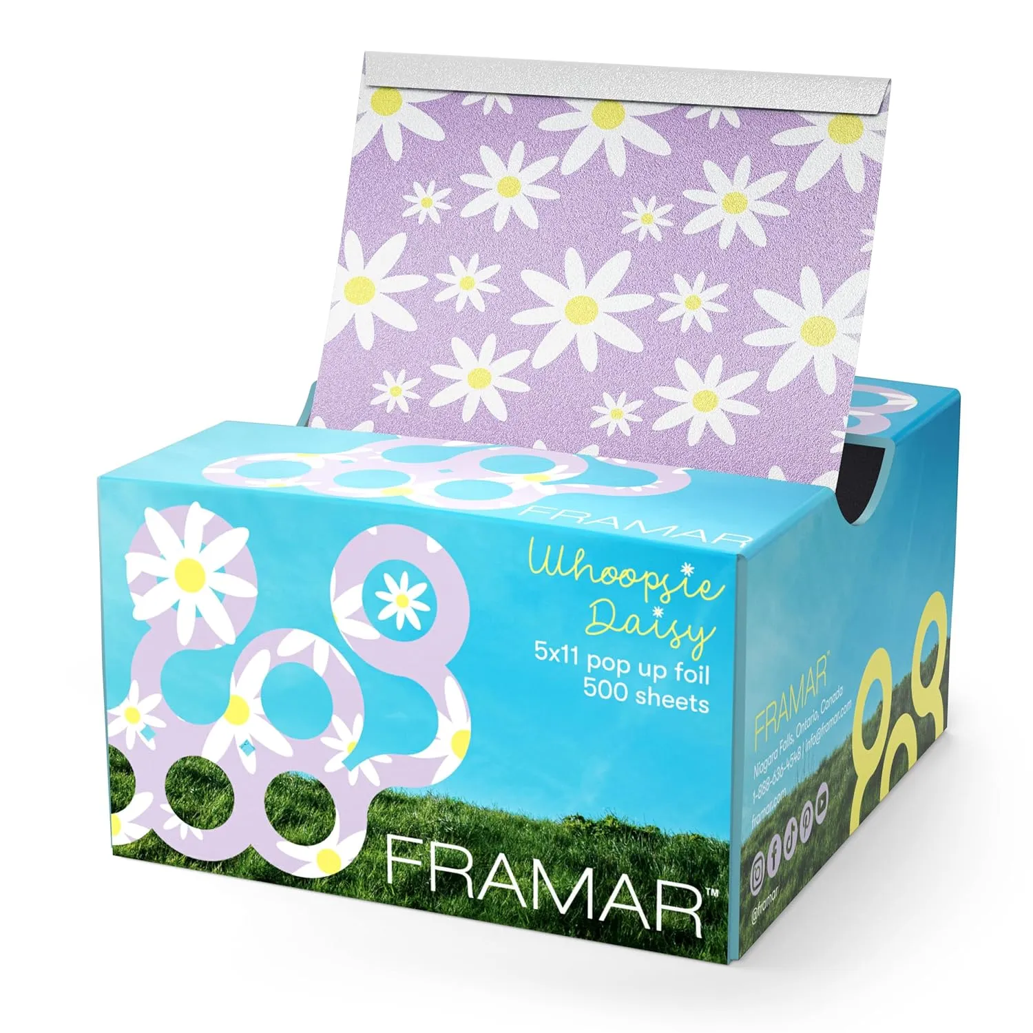 Framar Daisy Hair Foils For Highlighting - Pop Up Hair Foil, Highlight Foils For Hair, Aluminum Foil Sheets, Salon Foils For Hair Stylist, Hair Dye Supplies, Non Slip 500 Pop Up Foil Sheets