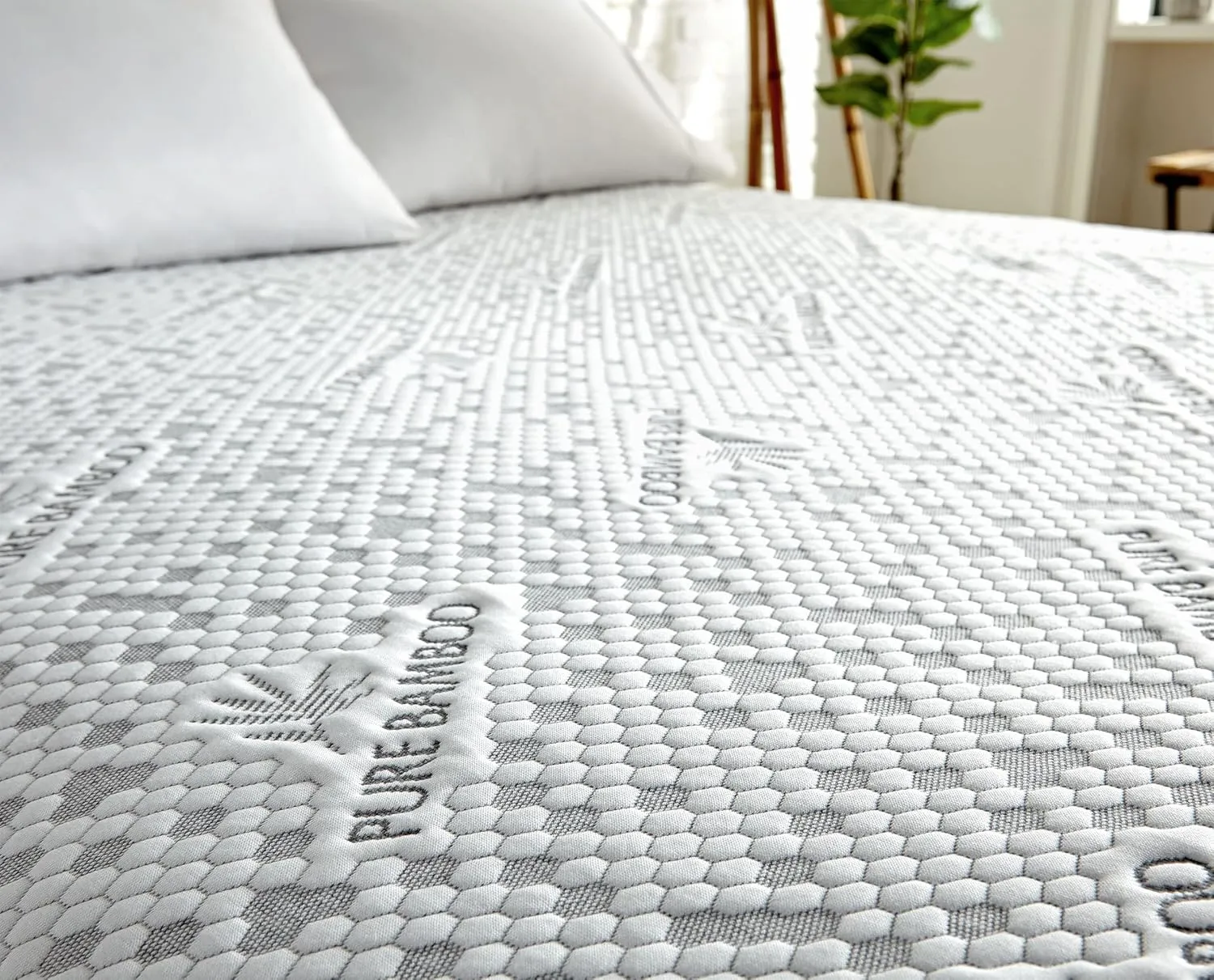 Full Mattress Protector by Pure Bamboo, Waterproof, Charcoal Fiber - Viscose Derived from Bamboo Charcoal Fiber, Mattress Cover Protects Against Moisture, Spills, Stains (Full)