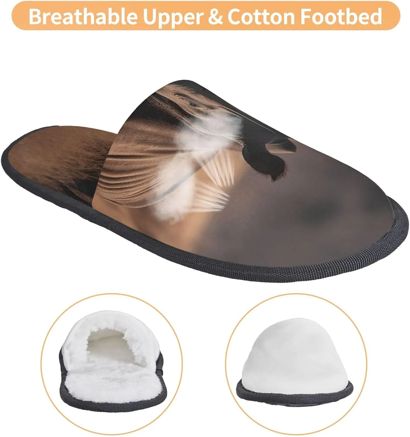 Furry Slippers for Men Women Non-slip Slides Memory Foam Slippers Big Rhino in the Wilderness Slippers Warm Comfy Plush Shoes Winter House Shoes for Indoor Outdoor