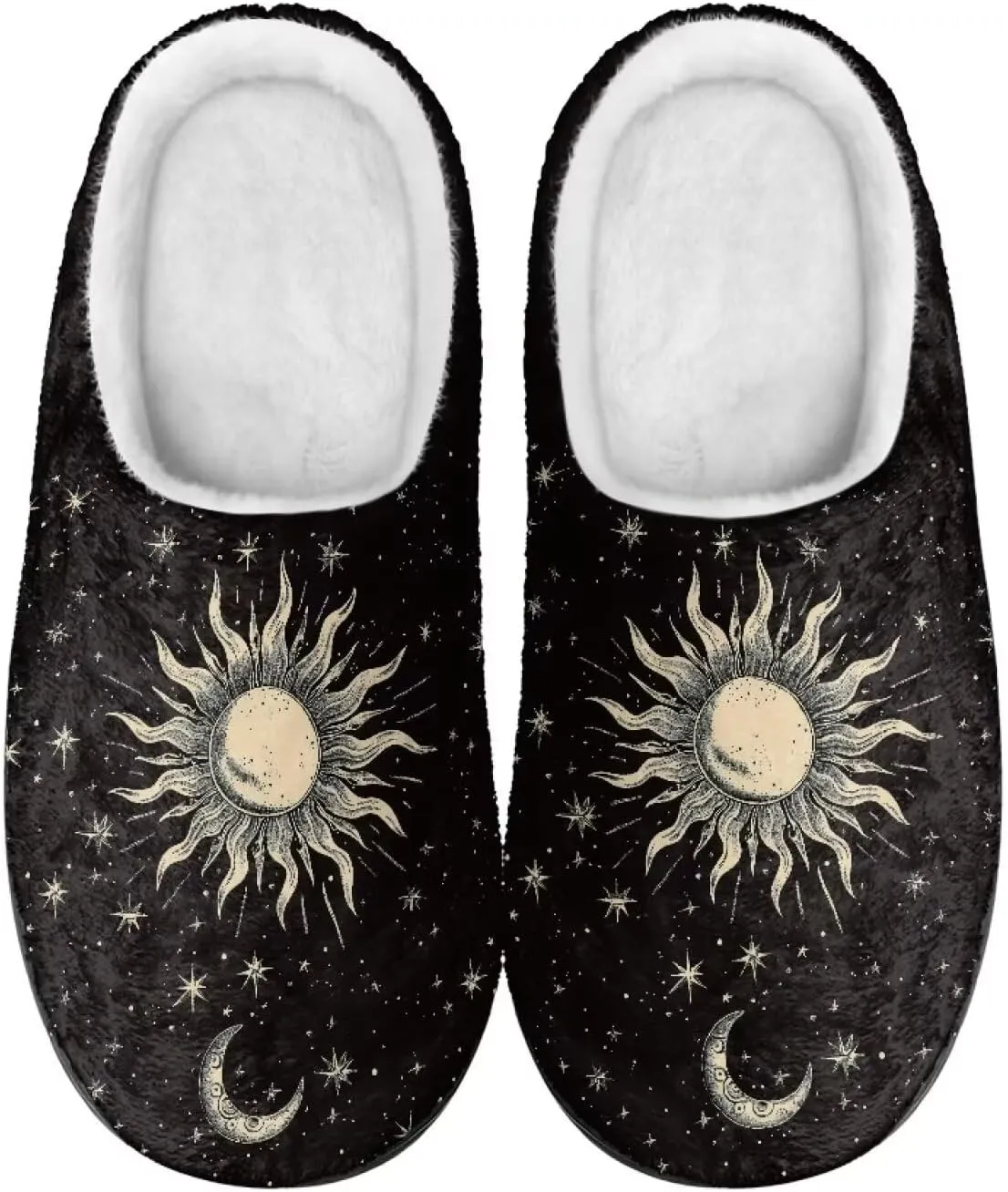 Fuzzy Slippers for Men Slip On Warm Slippers Comfortable Anti-Skid Casual Indoor Bedroom House Shoes SizeUS 4-15