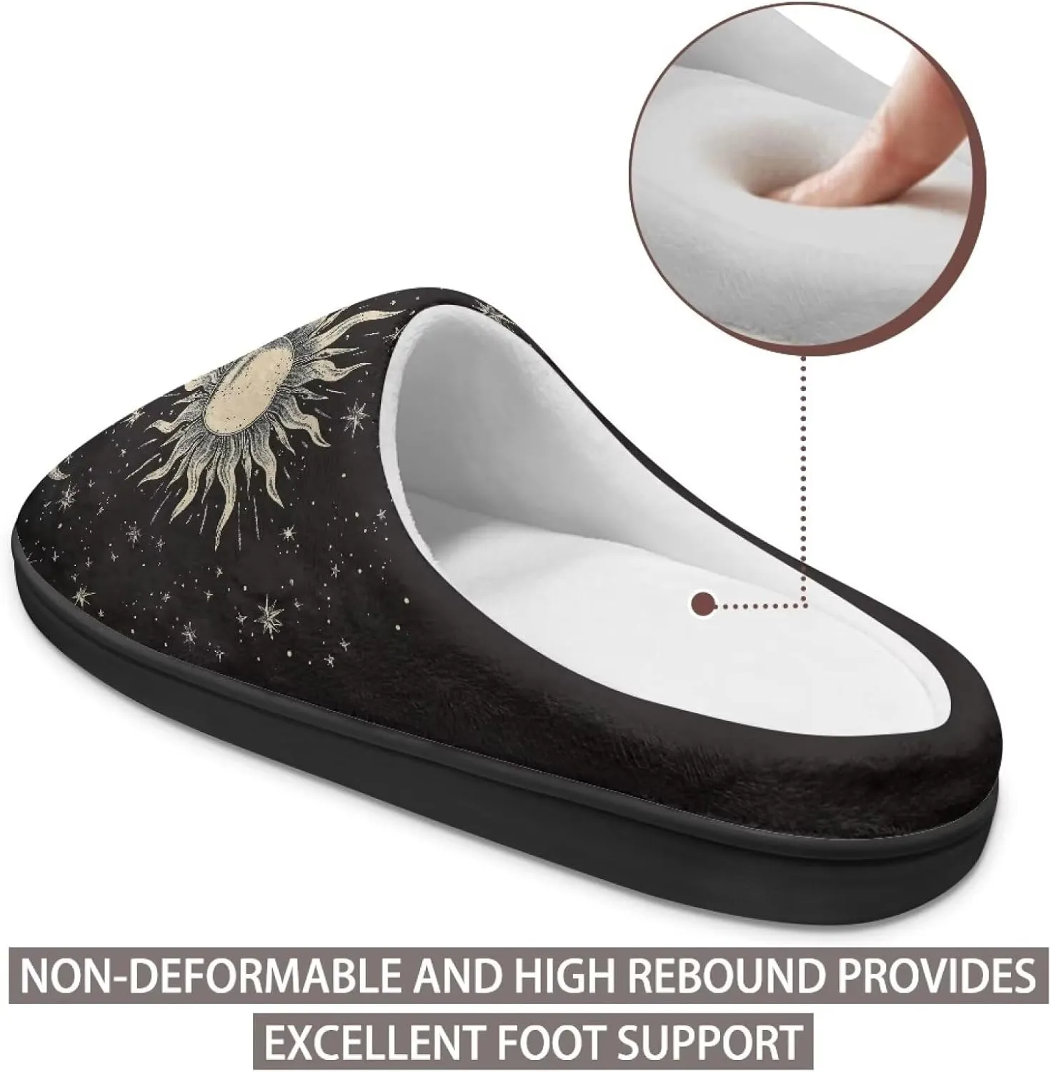 Fuzzy Slippers for Men Slip On Warm Slippers Comfortable Anti-Skid Casual Indoor Bedroom House Shoes SizeUS 4-15